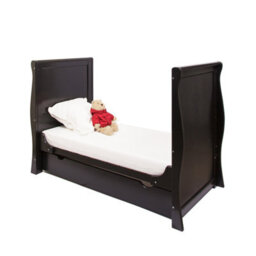 VICULII Willow Black Sleigh Mini Cot Bed With Drawer - thumbnail 4