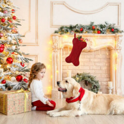 Amorly 3Pcs Large Knitted Pet Christmas Stockings, Bone Style Hanging Sacks For Dogs And Cats, Ideal Fireplace Holiday Decoration - thumbnail 8