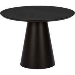 Oak Veneer Coffee Table With Black Metal Leg Cone 630 Black Oak Top - thumbnail 3