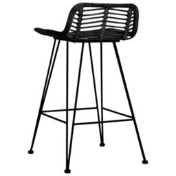 Walplus Bar Chairs 2 Pieces Black Rattan - thumbnail 5