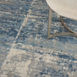 Ivory Grey Blue Modern Easy To Clean Abstract Rug For Dining Room Bedroom Living Room -160Cm X 221Cm - thumbnail 3