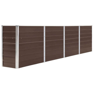 Berkfield Durable Raised Garden Bed 320X40X77 Cm Galvanised Steel Brown - image 1