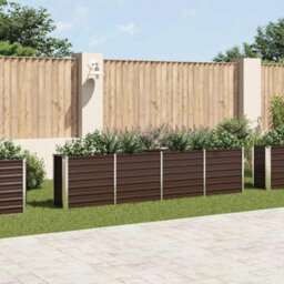 Berkfield Durable Raised Garden Bed 320X40X77 Cm Galvanised Steel Brown - thumbnail 2