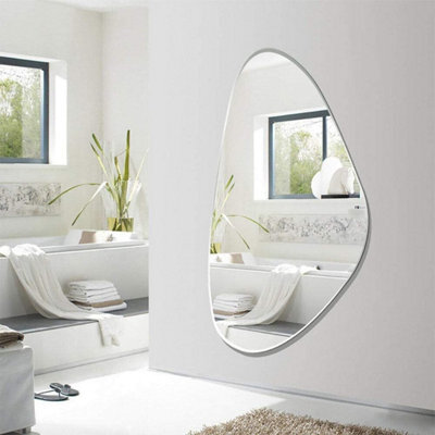 Biznest Frameless Asymmetric Irregular Shape Pebble Mirror Beveled Wall Mirror Tear Drop (Design 842) - image 1