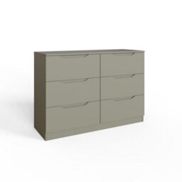Fwstyle Luno Green 6 Drawer Chest Recessed Handle (H) 77Cm (W) 110Cm (D) 40Cm Extra Deep Drawers - thumbnail 2
