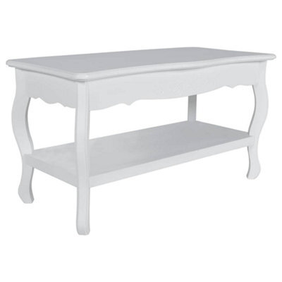Berkfield Solid Coffee Table 2 Tiers Mdf White - image 1