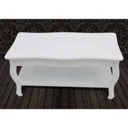 Berkfield Solid Coffee Table 2 Tiers Mdf White - thumbnail 5
