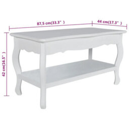 Berkfield Solid Coffee Table 2 Tiers Mdf White - thumbnail 6
