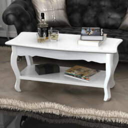 Berkfield Solid Coffee Table 2 Tiers Mdf White - thumbnail 2