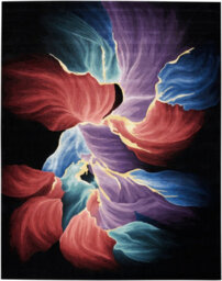 Black Wool Modern Luxurious Easy To Clean Handmade Abstract Optical/ (3D) Dining Room Bedroom And Living Room Rug -114Cm X 175Cm - thumbnail 8
