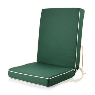 Alfresia Green Outdoor Garden Dining Chair Cushion 57(H) X 45(W) X 40(D)Cm With Luxury Thick Foam Filling And Ties - image 1