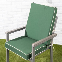 Alfresia Green Outdoor Garden Dining Chair Cushion 57(H) X 45(W) X 40(D)Cm With Luxury Thick Foam Filling And Ties - thumbnail 2