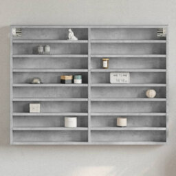 Berkfield Vitrine Cabinet Concrete Grey 100X8.5X75 Cm Engineered Wood