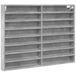 Berkfield Vitrine Cabinet Concrete Grey 100X8.5X75 Cm Engineered Wood - thumbnail 2