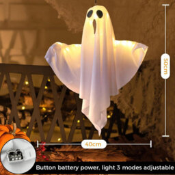 4 Pack Halloween Ghost Decorations With Led Lights, Battery Operated - thumbnail 3