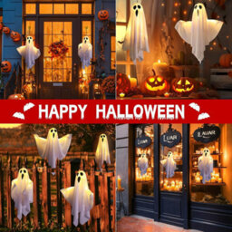 4 Pack Halloween Ghost Decorations With Led Lights, Battery Operated - thumbnail 6