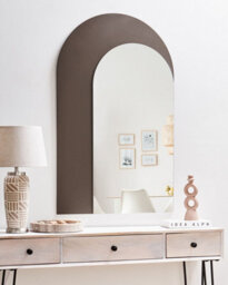 Beliani Wall Mirror Pigny 58 Cm 99 Cm Brown - thumbnail 2