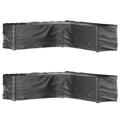 Walplus L-Shaped Outdoor Garden Furniture Covers 2 Pcs 20 Eyelets 300X300X90 Cm - image 1