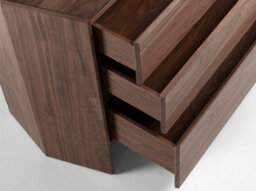 Angel Cerda Elegant Walnut Chest Of Drawers With Tempered Glass Top - thumbnail 4