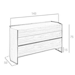 Angel Cerda Elegant Walnut Chest Of Drawers With Tempered Glass Top - thumbnail 6