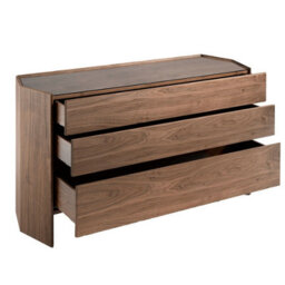 Angel Cerda Elegant Walnut Chest Of Drawers With Tempered Glass Top - thumbnail 5