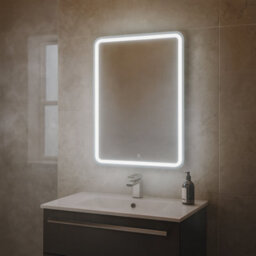 Kartell Alder 700X500mm Led Bathroom Mirror With Demister Pad, Touch Sensor, Ip44 Rated - thumbnail 4
