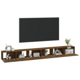 Berkfield 3 Piece Tv Cabinet Set Smoked Oak Engineered Wood - thumbnail 3