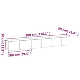 Berkfield 3 Piece Tv Cabinet Set Smoked Oak Engineered Wood - thumbnail 7