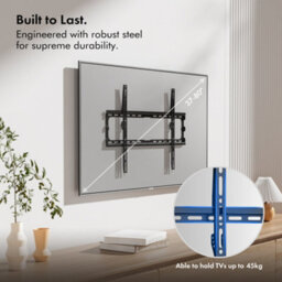 "Vonhaus Tv Wall Bracket For 37-80"" Screens, Ultra-Slim Wall Mount W/spirit Level, 45Kg Capacity, Max Vesa: 600X400mm" - thumbnail 2