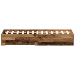 Berkfield Durable Bed Frame With Drawers Old Wood 135X190 Cm Engineered Wood - thumbnail 7