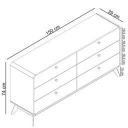 Dorel Cassie Chest With 3+3 Drawers In White - thumbnail 5