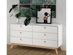 Dorel Cassie Chest With 3+3 Drawers In White - thumbnail 2