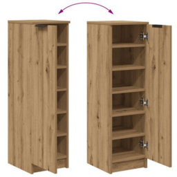 Vidaxl Shoe Cabinet Artisan Oak 29.5X35X100.5 Cm Engineered Wood - thumbnail 7
