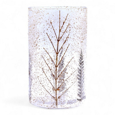 Serenityy Natural Floral Glass Pino Tall Vase Candle Holder - Recycled Clear Glass 19X11Cm - image 1