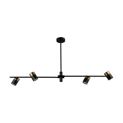 Luminosa Lighting Luminosa Elice Bar Pendant Ceiling Light Black, Brass 4Xgu10 - image 1