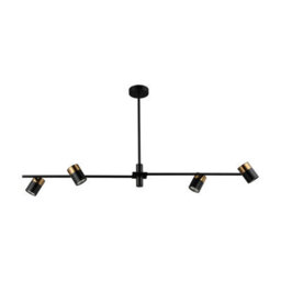 Luminosa Lighting Luminosa Elice Bar Pendant Ceiling Light Black, Brass 4Xgu10