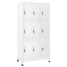 Berkfield Locker Cabinet With 9 Compartments Steel 90X45X180 Cm Grey