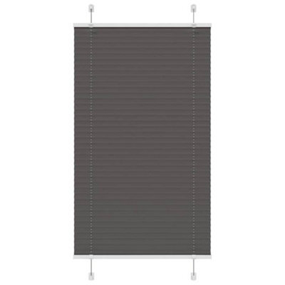 Berkfield Pleated Blind Black 80X100 Cm Fabric Width 79.4 Cm Polyester - image 1