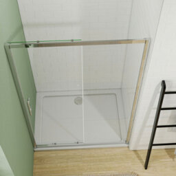Probaty Bathrooms 1400 X 800mm Sliding Door Shower Enclosure With Side Panels 5mm Safety Tempered Glass Screen With Shower Tray - thumbnail 4