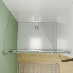 Probaty Bathrooms 1400 X 800mm Sliding Door Shower Enclosure With Side Panels 5mm Safety Tempered Glass Screen With Shower Tray - thumbnail 7