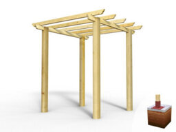 Edecks Heavy Duty Royal Walkway Wooden Garden Pergola (W 2400mm X D 2400mm) With Steel Spikes (2.7M) - thumbnail 4