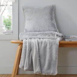 Catherine Lansfield Cosy Glamour Fur 130X170 Cm Blanket Throw Silver Grey - thumbnail 4