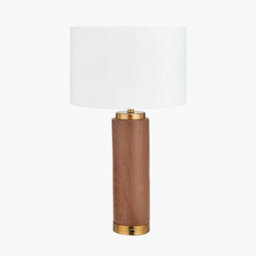 Pacific Lifestyle Wood Effect Ceramic Tall Table Lamp With Shade - thumbnail 3