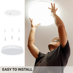 Paul Russells Led Round Panel Modern Ceiling Lights, 12W 1200 Lumens, Ip44, 4000K Cool White, Pack Of 2 - thumbnail 4