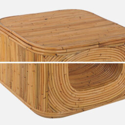 Sweeek - Pair Of Bedside Tables Or Side Tables In Natural Rattan Baya Natural 45X45X50 Cm - thumbnail 4