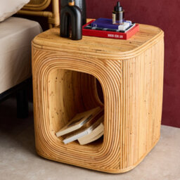 Sweeek - Pair Of Bedside Tables Or Side Tables In Natural Rattan Baya Natural 45X45X50 Cm - thumbnail 6