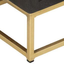 Berkfield Durable Drawer Cabinet Black And Gold 45X30X105 Cm Solid Mango Wood - thumbnail 5