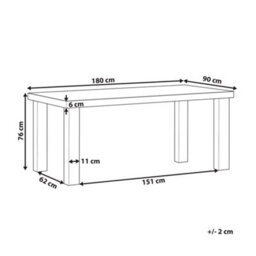 Beliani Garden Dining Table Taranto 180 Cm 90 Cm Concrete Grey - thumbnail 3
