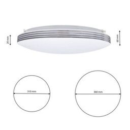 Milagro Ceiling Lamp Siena 25W Led 350 mm Stylish White And Chrome Circular Design Dimmable Including Remote Control - thumbnail 7