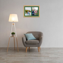 AK Frames 20X14 Country Pine Modern Multi Photo Frame With Emerald Mount - Holds 2 Apertures (2X) A4 Photos - thumbnail 3